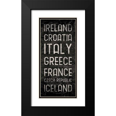 Map Type Mate Black Modern Wood Framed Art Print with Double Matting by Grey, Jace