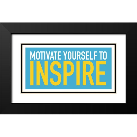 Motivate Black Modern Wood Framed Art Print with Double Matting by Grey, Jace