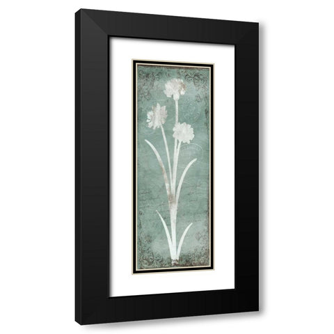 Postal Floral Silo Black Modern Wood Framed Art Print with Double Matting by Grey, Jace