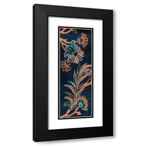 Vic Tropical Floral Black Modern Wood Framed Art Print with Double Matting by Grey, Jace