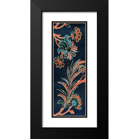 Vic Tropical Floral Black Modern Wood Framed Art Print with Double Matting by Grey, Jace
