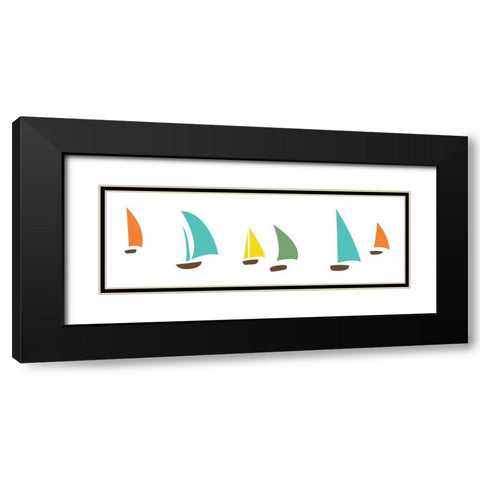 Boat Pop Black Modern Wood Framed Art Print with Double Matting by Grey, Jace