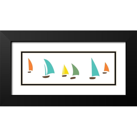 Boat Pop Black Modern Wood Framed Art Print with Double Matting by Grey, Jace