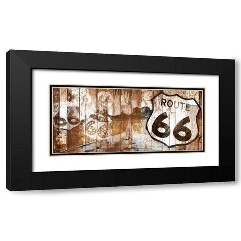 Golden Route 66 Black Modern Wood Framed Art Print with Double Matting by Grey, Jace