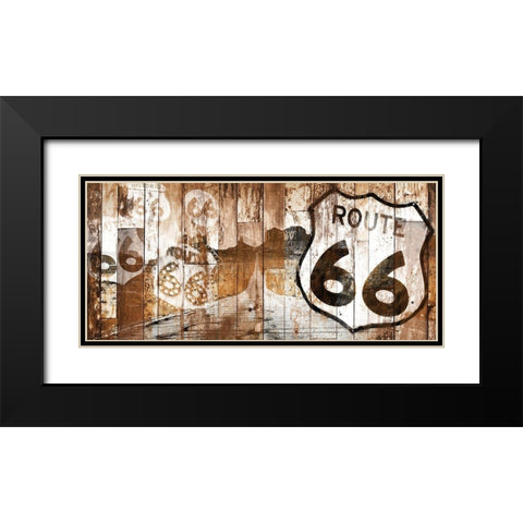 Golden Route 66 Black Modern Wood Framed Art Print with Double Matting by Grey, Jace