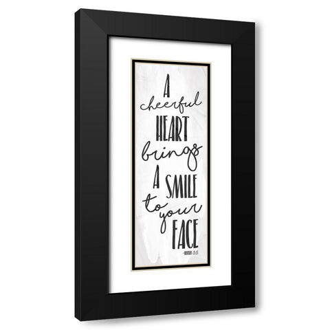 Cheerful White Black Modern Wood Framed Art Print with Double Matting by Grey, Jace
