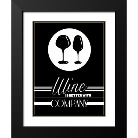 Better Wine II Black Modern Wood Framed Art Print with Double Matting by Grey, Jace
