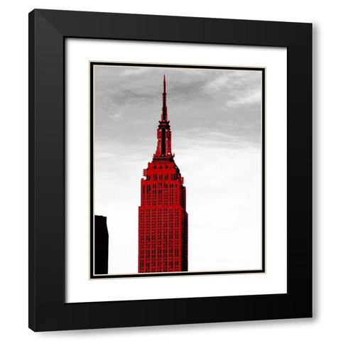 NY Black Modern Wood Framed Art Print with Double Matting by Grey, Jace
