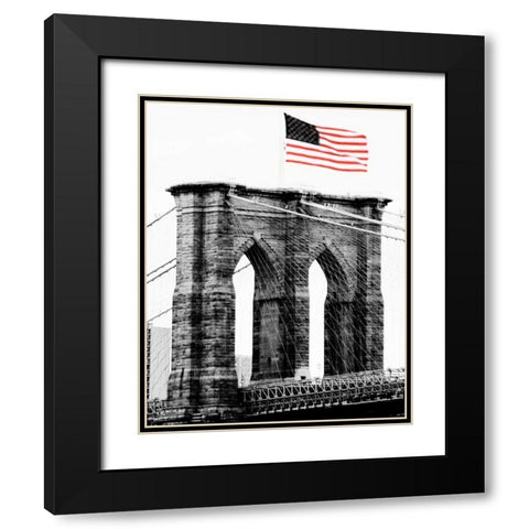 Brooklyn Bridge I Black Modern Wood Framed Art Print with Double Matting by Grey, Jace