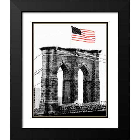 Brooklyn Bridge I Black Modern Wood Framed Art Print with Double Matting by Grey, Jace
