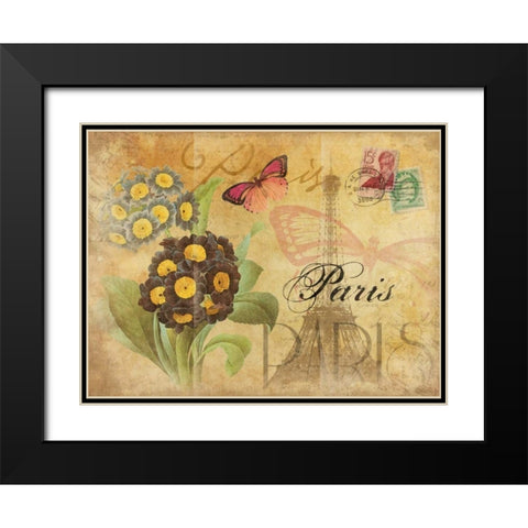 Paris Postcard 6 Black Modern Wood Framed Art Print with Double Matting by Grey, Jace