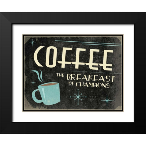 Retro Coffee B Black Modern Wood Framed Art Print with Double Matting by Grey, Jace
