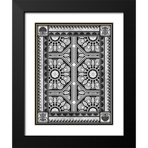 Patterns D Black Modern Wood Framed Art Print with Double Matting by Grey, Jace