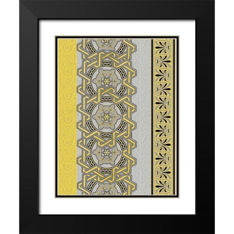 Patterns R2 Black Modern Wood Framed Art Print with Double Matting by Grey, Jace