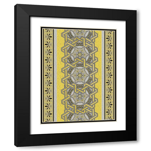 Patterns R3 Black Modern Wood Framed Art Print with Double Matting by Grey, Jace
