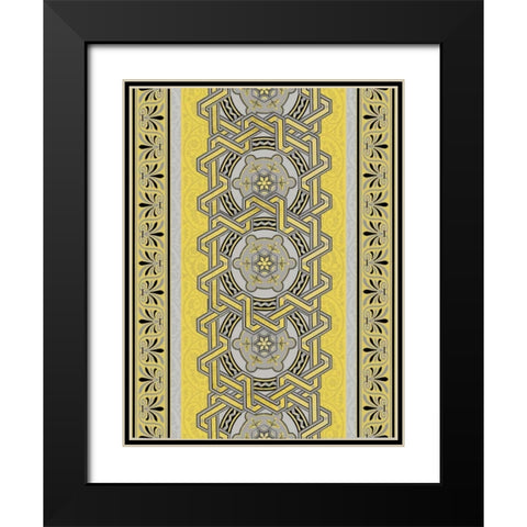 Patterns R3 Black Modern Wood Framed Art Print with Double Matting by Grey, Jace