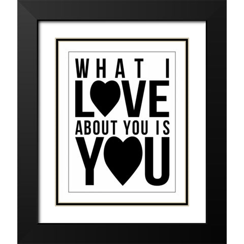 Text A2 Black Modern Wood Framed Art Print with Double Matting by Grey, Jace