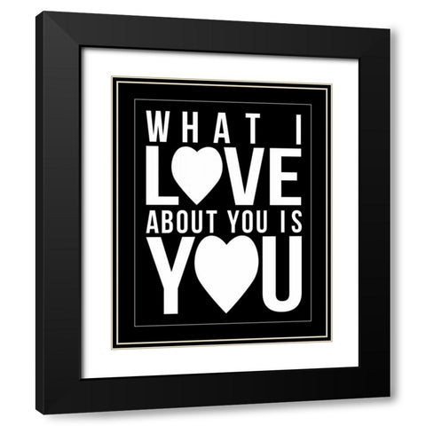 Text A Black Modern Wood Framed Art Print with Double Matting by Grey, Jace