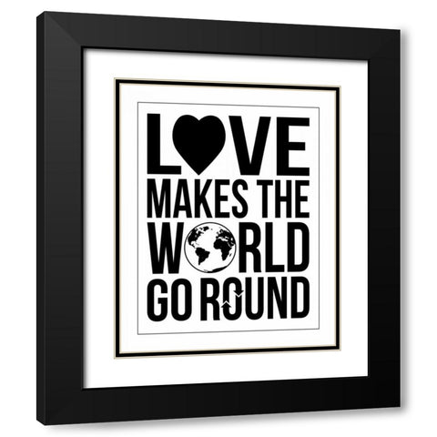 World Go Round 2 Black Modern Wood Framed Art Print with Double Matting by Grey, Jace