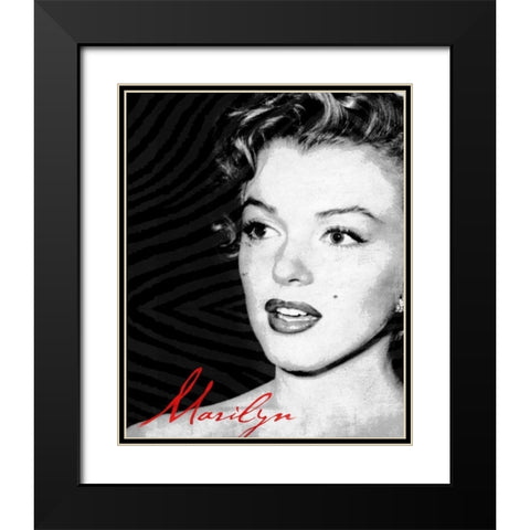 Monroe Text Black Modern Wood Framed Art Print with Double Matting by Grey, Jace
