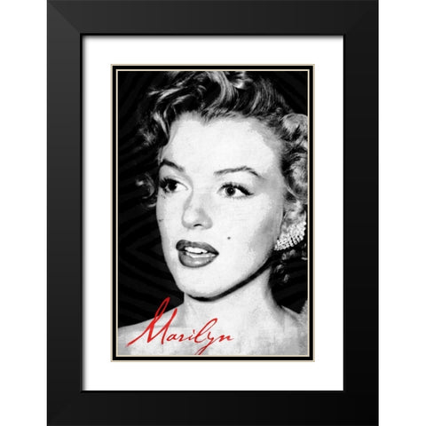 Monroe B Black Modern Wood Framed Art Print with Double Matting by Grey, Jace