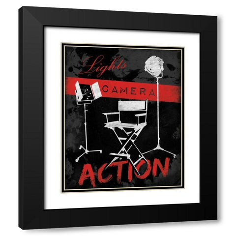 Cinema A2 Black Modern Wood Framed Art Print with Double Matting by Grey, Jace