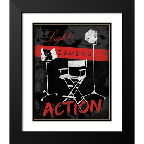 Cinema A2 Black Modern Wood Framed Art Print with Double Matting by Grey, Jace