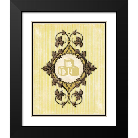 Blocks B Black Modern Wood Framed Art Print with Double Matting by Grey, Jace