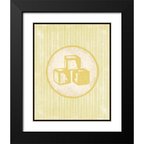 Blocks Black Modern Wood Framed Art Print with Double Matting by Grey, Jace