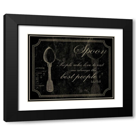 Spoon Quote 2 Black Modern Wood Framed Art Print with Double Matting by Grey, Jace