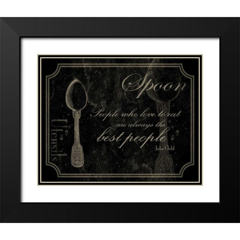 Spoon Quote 2 Black Modern Wood Framed Art Print with Double Matting by Grey, Jace