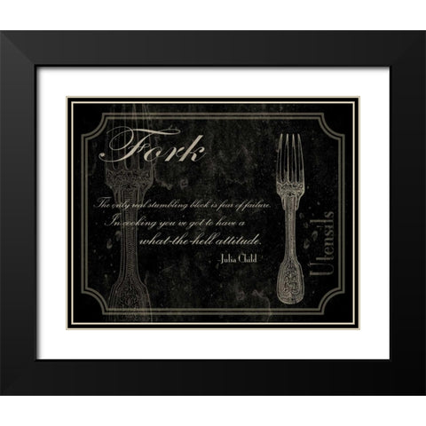 Fork Quote 2 Black Modern Wood Framed Art Print with Double Matting by Grey, Jace