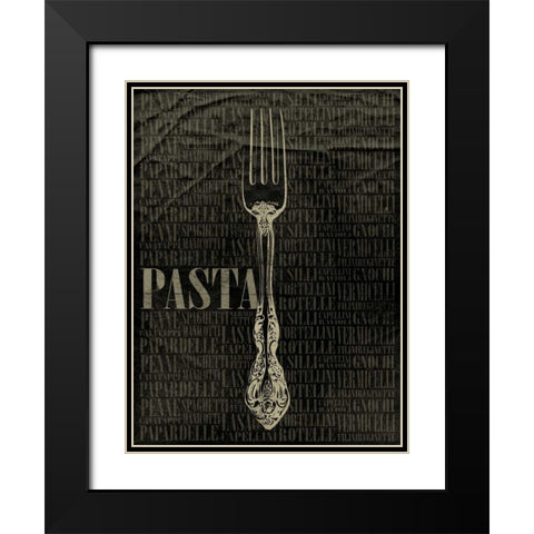 PASTA Type 2 Black Modern Wood Framed Art Print with Double Matting by Grey, Jace
