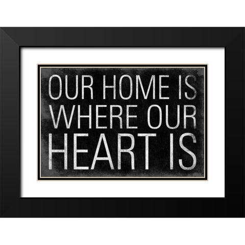 Heart Black Modern Wood Framed Art Print with Double Matting by Grey, Jace