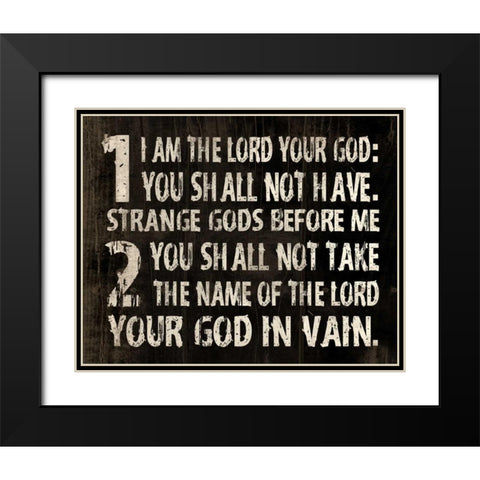 10 Commandments Black Modern Wood Framed Art Print with Double Matting by Grey, Jace