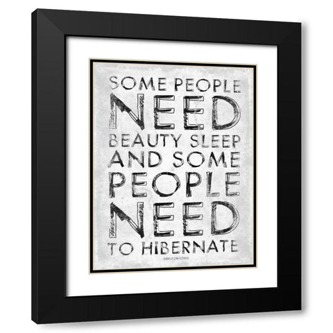Hibernate Black Modern Wood Framed Art Print with Double Matting by Grey, Jace