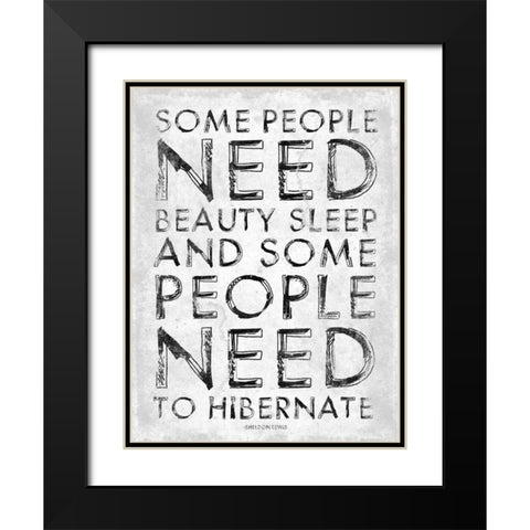 Hibernate Black Modern Wood Framed Art Print with Double Matting by Grey, Jace