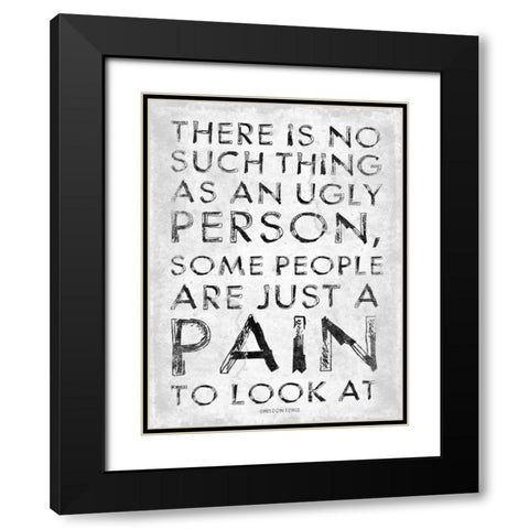 Pain Black Modern Wood Framed Art Print with Double Matting by Grey, Jace