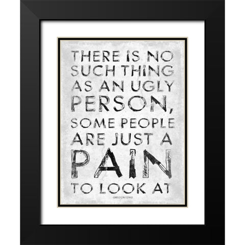 Pain Black Modern Wood Framed Art Print with Double Matting by Grey, Jace