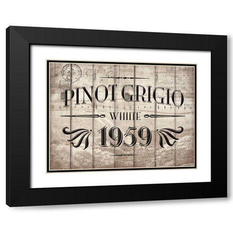 Pinot Grogio Black Modern Wood Framed Art Print with Double Matting by Grey, Jace