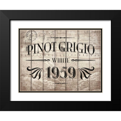 Pinot Grogio Black Modern Wood Framed Art Print with Double Matting by Grey, Jace
