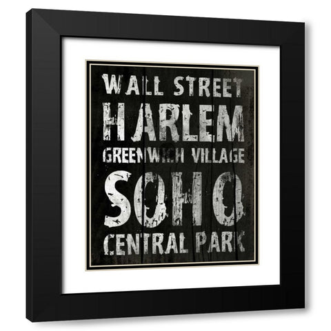 New York Black Modern Wood Framed Art Print with Double Matting by Grey, Jace
