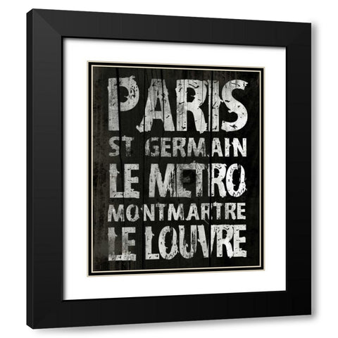 Paris Black Modern Wood Framed Art Print with Double Matting by Grey, Jace