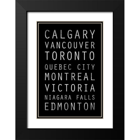 Canada Type Black Modern Wood Framed Art Print with Double Matting by Grey, Jace