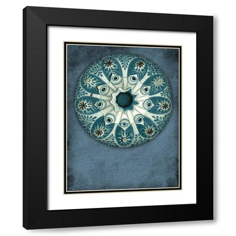 Blue Coastal Black Modern Wood Framed Art Print with Double Matting by Grey, Jace