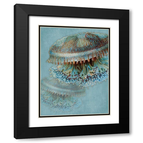 Blue Sea Black Modern Wood Framed Art Print with Double Matting by Grey, Jace