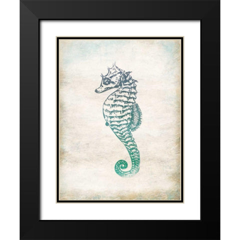 Seahorse Black Modern Wood Framed Art Print with Double Matting by Grey, Jace