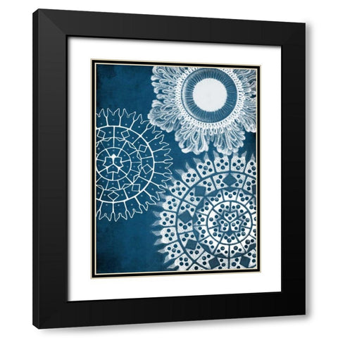 Blue Patterns Mate Black Modern Wood Framed Art Print with Double Matting by Grey, Jace