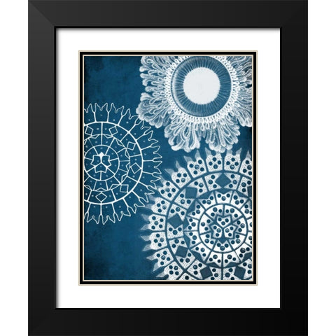 Blue Patterns Mate Black Modern Wood Framed Art Print with Double Matting by Grey, Jace