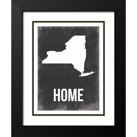 NY Home Black Modern Wood Framed Art Print with Double Matting by Grey, Jace